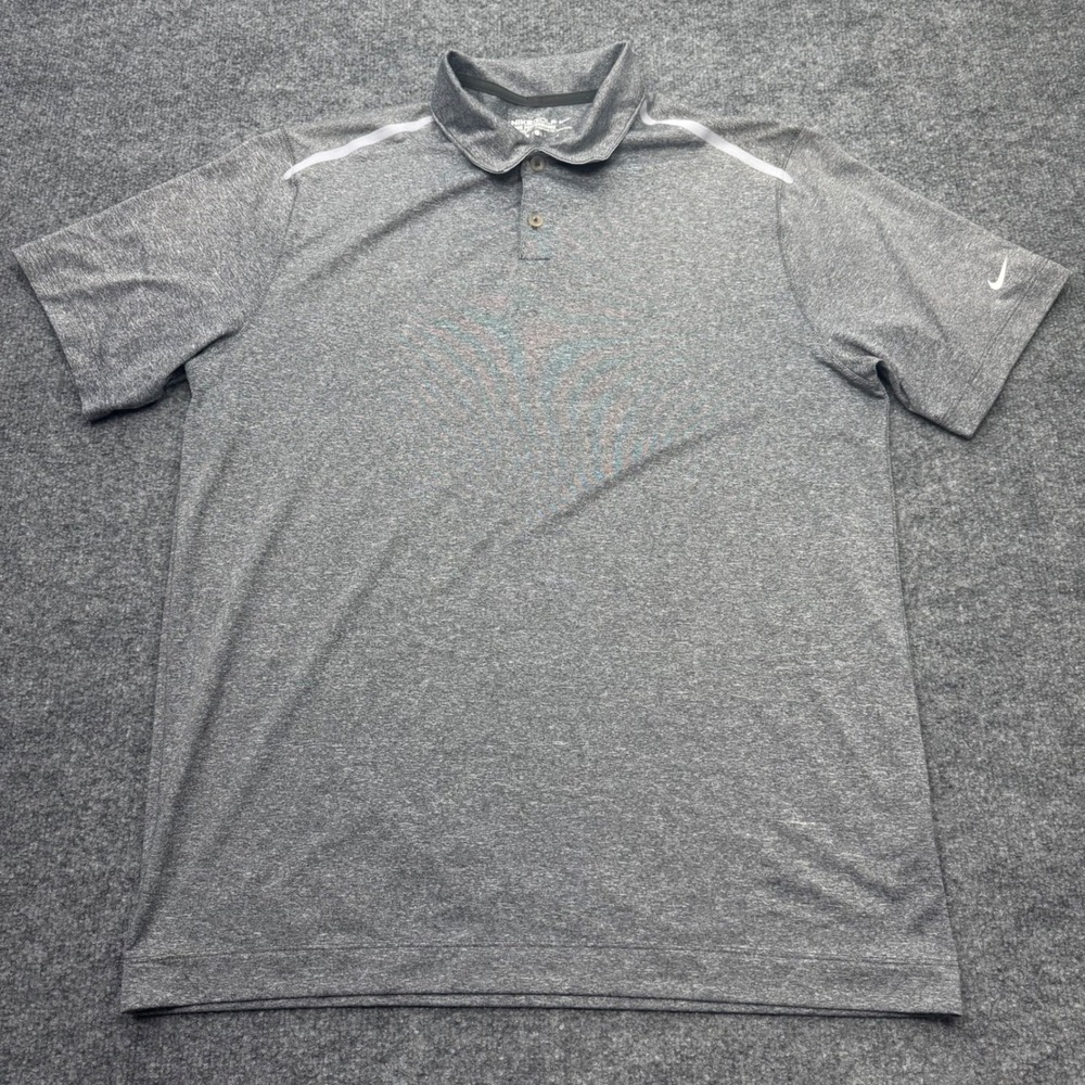 Nike Golf Tour Performance‎ Dri-FIT Polo Shirt Mens Large Gray Heather Short Slv